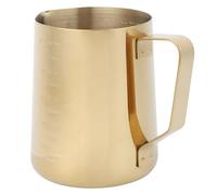 Fockety Jarra de Acero Inoxidable para Espumar Leche y café con Escala para un Control Preciso del Flujo para café con Leche en el Hogar, Ergonómico para Cafeterías, Bares, 350 Ml, Dorado (600ML
