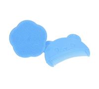 Fockety Juego de 2 Cepillos de Silicona Suave para el Cuero Cabelludo del bebé para Recién Nacidos, Cepillo Redondo con Peine Curvo, Fácil de Limpiar, el Mejor Regalo para Baby Shower (BLUE)