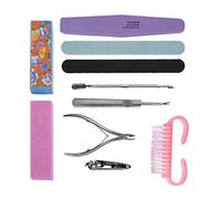 Fockety Juego de Herramientas Profesionales para Manicura y Pedicura con Cortaúñas y Pinza para Cutículas, Adecuado para el Cuidado de las Uñas de los Pies las Manos, Limas de Esponja de Doble Cara,