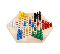 Fockety Juego de Mesa de Damas Chinas Juego de Estrategia Clásico 8,86X7,80 Pulgadas con 6 Clavijas Colores, para Adultos, Niños, Viajes Familiares, Diversión y Entrenamiento Lógica