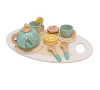 Fockety Juego de Té de Madera, Pino Superficie Lisa Sin Rebabas No Se Deforma Fácilmento Juego de Té de la Fiesta Exquisita Mano de Obra Ricos Accesorios de de Cocina