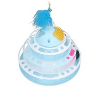 Fockety Juguete de Torre para Gatos, Previene Resbalones, Juguete con Pista de Bolas para Gatitos, Alivio del Aburrimiento, Desmontable, Seguro, Interactivo, de Varios Niveles con Pluma