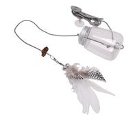 Fockety Juguete Interactivo para Gatos y Perros, Comedero 2 en 1 con Pluma Retráctil y Dispensador de Golosinas, Juguete Colgante para Gatos para Gatitos Adultos de Interior Que