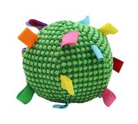 Fockety Juguete Interactivo para Masticar para Perros, Bola de Felpa con Campana y Cintas de Colores, Juguete para Perros para Jugar, Buscar y Perseguir Juegos para Pequeños, (Green)