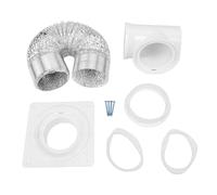 Fockety Kit de Codo con Placa de Pared para Ventilación de Secadora, Manguera de 4 Pulgadas y 2,5 M con Junta Hermética Transparente para Cuarto de Lavado, Cuarto de Secado, Ventilación