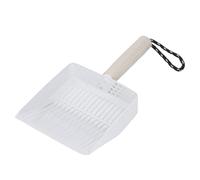 Fockety Kit de Cucharada de para Gato de Acero Inoxidable, Cepillo de Limpieza Portátil y Soporte de Soporte, Diseño Desmontable y Ensanchado para una Fácil Limpieza, con Uso (WHITE)