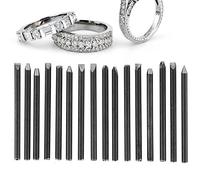 Fockety Kit de Procesamiento de Joyas con Cincel de Yunque para Hermosas Herramientas de Creación de Patrones, 20 Cinceles de Acero Inoxidable para Entusiastas de la Joyería Tallada a Mano (paquete