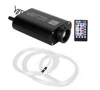 Fockety Lámpara de Cable de Fibra óptica de 12 W y 2 M, Kit de Luz de Techo con Estrella RGBW, Lámpara Activada por Sonido para Decoración del Hogar en el Techo del Coche, Control Remoto Inalámbrico