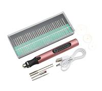 Fockety LÁPIZ Grabador Eléctrico, USB Inalámbrico Mácado de Grabado con 30 Bits de 3 Rebanada de la Caja de Almacenamiento, 3 Velocidadas de Grabado Portátil Pluma Mini Kit (rosa dorado)