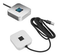 Fockety Lector de Huellas Dactilares USB, escáner de Huellas Dactilares con Cable de 1,5 m para Wins10 11, Wins Hello, biometría de reconocimiento rápido táctil de 360 Grados (Silver)