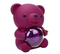Fockety Lindo Oso con Rosas Conservadas, Joyero Giratorio Regalo de Flor para Mujeres, con Almacenamiento de Joyas Oculto, para Aniversario, Boda, Cumpleaños, Día de la Madre, San (Purple)