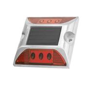 Fockety Luces de Muelle Solares, LED CONERGIA Solar 1.2 V 0.3W Aluminio Luces de Entrada Impermable de Tierra Al Aire Libre para Lámpara de Espiga de Carretera de Entrada (rojo)