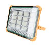 Fockety Luz de trabajo solar recargable de 300W, 448 LED, 25000 LM, reflector portátil con soporte 4 modos, gancho, mango giratorio de 360°, resistente al agua IP65, para mecánicos