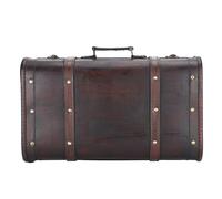 Fockety Maleta Vintage, Caja de Almacenamiento de Madera Caja de Cofre del Tesoro Pirata de Madera Caja de Madera con Cierre de Hebilla Personalizado, Accesorios de Fotografía Adorno de