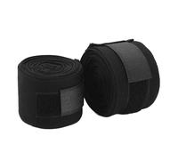 Fockety Manguitos de Boxeo, 2 Manguitos de Boxeo de Algodón Semielástico de 5 Metros, Diseño de Gancho y Lazo, Manguitos Deportivos, Muñequera de Protección para Boxeo, Kickboxing. (Black)