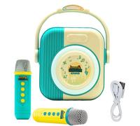 Fockety Micrófonos inalámbricos, máquina de Karaoke portátil Recargable de 500 mAh, Altavoz Bluetooth con Sonido Envolvente 3D, Equipo KTV para Fiestas en casa, cumpleaños Exteriores (Blue)