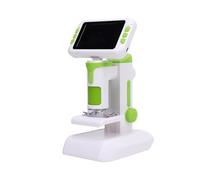Fockety Microscopio de Mano, Zoom de 100X a 1600X, Microscopio Digital HD 1080P de 4 Pulgadas para Niños, Portátil para Niños con 6 Luces LED Ajustables y Diapositivas Preparadas Previamente para