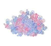 Fockety Mini Chupete Acrílico de Color, Juguete para bebé, Decoración Relajante para Fiesta de Cumpleaños, 100 Uds. (Rosa transparente + azul)