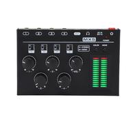 Fockety Mini Mezclador de 4 Canales, un Batidora de Amplificador de Auriculares Portátiles de bajo Ruido con Visualización de Nivel LED, Amplificador de Auriculares de Amplificador