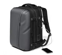 Fockety Mochila compresión al vacío, mochila viaje vacío aire expandible 60 litros con bomba USB incorporada y cerradura TSA, tela Oxford resistente al agua para viajes negocios (GREY)