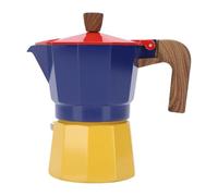 Fockety Mokas Pot, 3 Tazas Clásica Manual con Palanca para Estufa, Cafeteraa Italiana Portátil de Aleación de Aluminio con Junta de Silicona para Gas, Estufa Eléctrica de Cerámica (Roja azul y