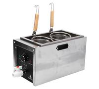 Fockety Olla de Pasta de 2 Agujeros, Máquina de Cocción de Fideos de Acero Inoxidable Comercial de 2000 W, Cocina de Fideos Eléctrica con 2 Coladores para Restaurante (Enchufe europeo 220V)