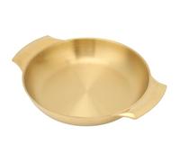 Fockety Paellera de Acero Inoxidable, Exterior Dorado Asas Dobles Sartén Grande Calentamiento Uniforme Fácil de Limpiar Apta para Lavavajillas y Horno Paellera para Cocinas, Cocinas de