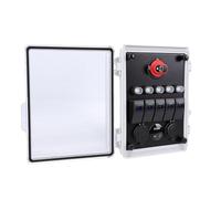 Fockety Panel de Interruptor Basculante de 5 Bandas, Caja de Interruptor Basculante Precableado a Prueba de Agua IP67, Panel de de Alimentación Precableado, con Cargador USB PD, Toma de 12 V,