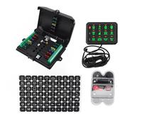 Fockety Panel de Interruptores de 12 Bandas, Interruptor de Palanca Multifunción de 12 V 24 V, Caja de Sistema de relé de Control de Circuito Momentáneo para Camión, RV, Todoterreno,
