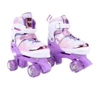 Fockety Patines de Ruedas para Niñas y Niños, Patines Cuádruples Ajustables de 3 Tamaños con Todas Las Ruedas Iluminadas para Niños de 6 a 12 Años, Principiantes, Pequeños (S)