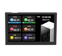 Fockety PC CPU RAM HDD Monitor de Datos, Pantalla IPS de 5 Pulgadas Pantalla de Temperatura de la Computadora con Soporte, Lecturas del Sistema en Vivo Velocidad de Internet, Pantalla