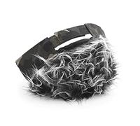 Fockety Peluca Gris Corta Artificial para Hombre, Diadema, Sombrero Elegante a la Moda para Vacaciones y Pesca, Mezcla de Poliéster y Algodón