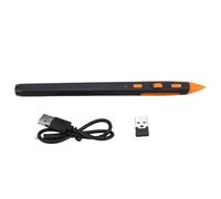 Fockety Pen de Ratón Inalámbrico, Mouse Ergonómico con Lápiz con 800 1200 1600 dpi Ajustables, Función PPT Flip, Rango de 10 M, Compatible con Mac OS Couttops Desktops Tabletas Smart Tels (Black)