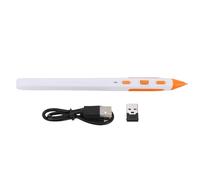 Fockety Pen de Ratón Inalámbrico, Mouse Ergonómico con Lápiz con 800 1200 1600 dpi Ajustables, Función PPT Flip, Rango de 10 M, Compatible con Mac OS Couttops Desktops Tabletas Smart Tels (White)