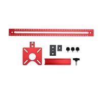 Fockety Plantilla de Corte Circular de Enrutador, Diámetro Máximo de Corte de 400 Mm, Herramienta para Trabajar la Madera de Aleación de Aluminio con Bloque de Límite Móvil y Regla de