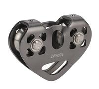 Fockety Polea Giratoria de Aluminio Zipline, Carro Doble para Escalada en Roca, Portátil de Acero Inoxidable Gris