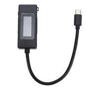 Fockety Probador USB C, 0-6.5A 0-195W Voltaje Capacidad de Potencia Probador de Corriente Medidor Voltímetro, Pantalla a Color Tipo C Multímetro Cable USB Cargador Detector Medidor de (BLACK)