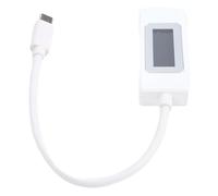 Fockety Probador USB C, 0-6.5A 0-195W Voltaje Capacidad de Potencia Probador de Corriente Medidor Voltímetro, Pantalla a Color Tipo C Multímetro Cable USB Cargador Detector Medidor de (WHITE)