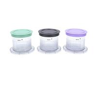 Fockety Recipiente para Helado, 3 Recipientes Reutilizables a Prueba de Fugas para Pinta de Helado, Recipiente de Almacenamiento Casero para Congelador para Compartir Postres, Apto para