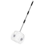 Fockety Recogedor de Pelotas de Tenis, Recolector de Pelotas con Rodillo de Acero Inoxidable con Agarre Ergonómico y Gran Capacidad, para Recoger de Tenis y Frutas de Jardín en (S)