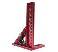 Fockety Regla de medición 3D multiángulo, transportador cuadrado para carpintería de aleación de aluminio de 0 a 180 grados y regla triangular para ingletes para carpinteros (rojo y negro)