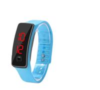 Fockety Reloj de Pulsera Digital LED Duradero para Adultos, Reloj Electrónico de Marcado de 12 Horas para el Trabajo y los Viajes (Azul Claro)