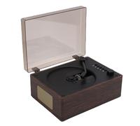 Fockety Reproductor de CD con Altavoz, Reproductor de música CD portátil Retro de Madera con Bluetooth y Mando a Distancia, Compatible con reproducción USB y AUX, para el hogar (Color Nuez)