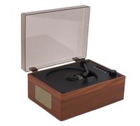 Fockety Reproductor de CD con Altavoz, Reproductor de música CD portátil Retro de Madera con Bluetooth y Mando a Distancia, Compatible con reproducción USB y AUX, para el hogar (Brown)