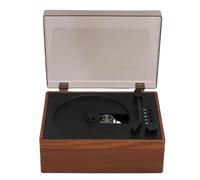 Fockety Reproductor de CD con Bluetooth, Reproductor de CD portátil Retro con Altavoces duales, Control Remoto y Auriculares, Compatible con USB o AUX, Conector para Auriculares (Brown)