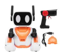 Fockety Robot de Control Remoto 2.4G, Luz con Sensor Infrarrojo Inteligente Que Persigue Luces Oculares Cambiantes Bandeja Incorporada para Transportar Artículos Pequeños con Música y