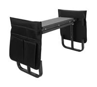 Fockety Rodilla y Asiento para Jardín, Taburete de Jardinería Plegable Resistente de 400 Libras con Almohadilla para Arrodillarse Suave y Gruesa con 2 Bolsas de Herramientas (Black)