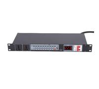 Fockety Secuenciador de potencia de 10 salidas, acondicionador de potencia para montaje en rack para equipos de audio con controles independientes, para el hogar y el estudio (Enchufe de la UE)