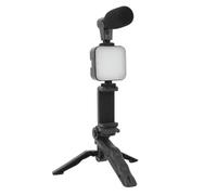 Fockety Smartphone Video Micrófono Kit, Video Vlogging Kit con LED Fill Light trípode, Soporte para teléfono, micrófono, Controlador Bluetooth, para Live Stream Vlog Video Shooting Selfie
