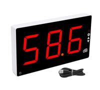 Fockety Sonómetro de pared, pantalla LCD de 3 pulgadas, medidor de ruido digital de 30-130 dB con alarma sonora, medición de decibelios para aulas, hogares, estudios y fábricas